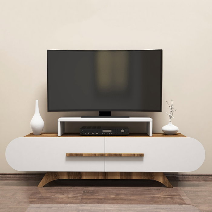 Hanah Home Soporte de TV Nogal y Blanco